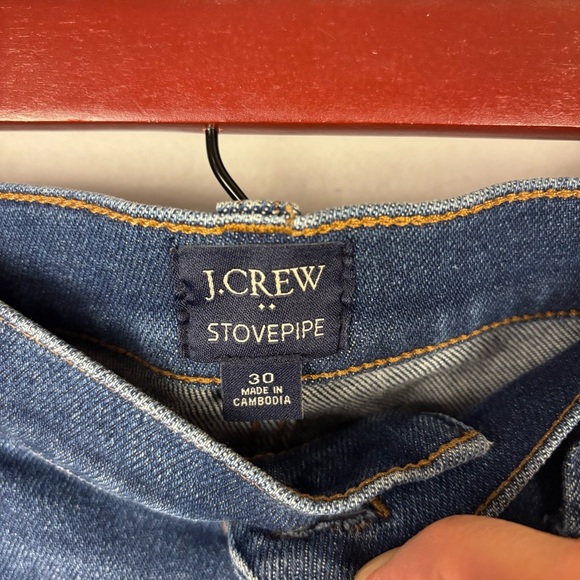 J. Crew Stovepipe High Rise Straight Blue Jeans - Picture 3 of 7